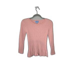 CeCe Women's Pink Cotton Blend 3/4 Sleeve Sweater Size Small